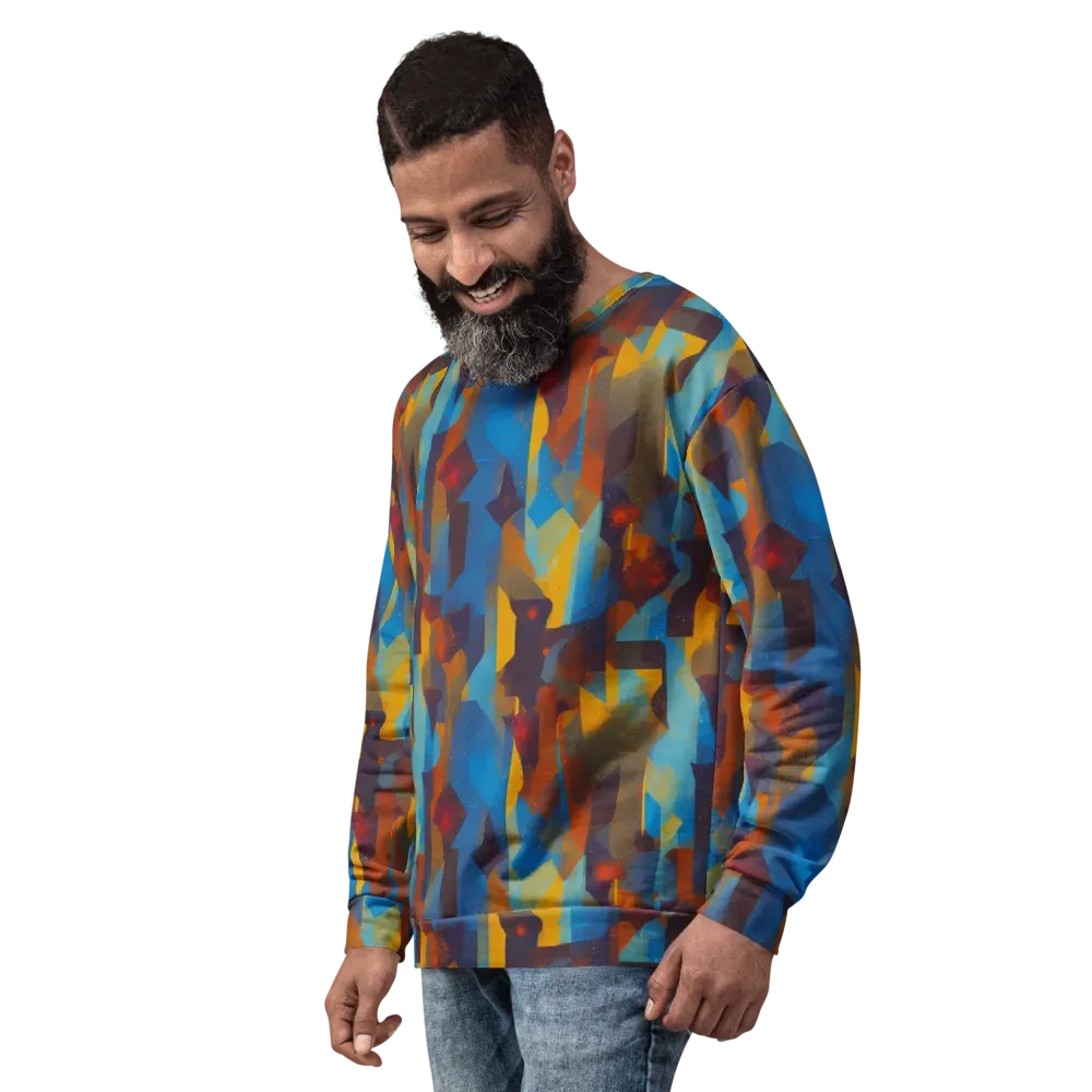 Cubist Dusk on Sweatshirt — Left Front