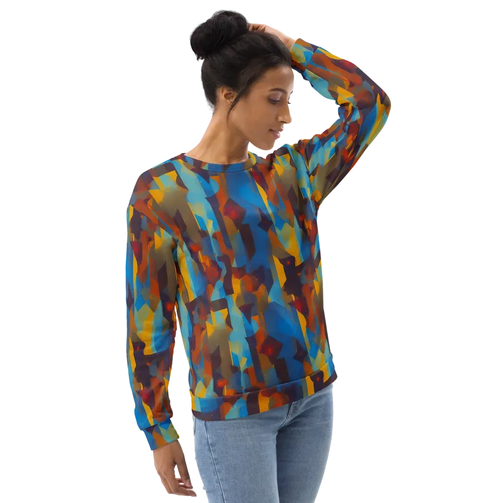 Cubist Dusk on Sweatshirt — Right Front