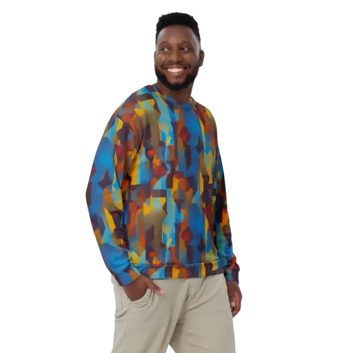 Cubist Dusk on a Sweatshirt