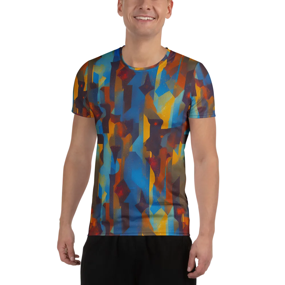 Cubist Dusk on Men's Athletic T-Shirt — Front