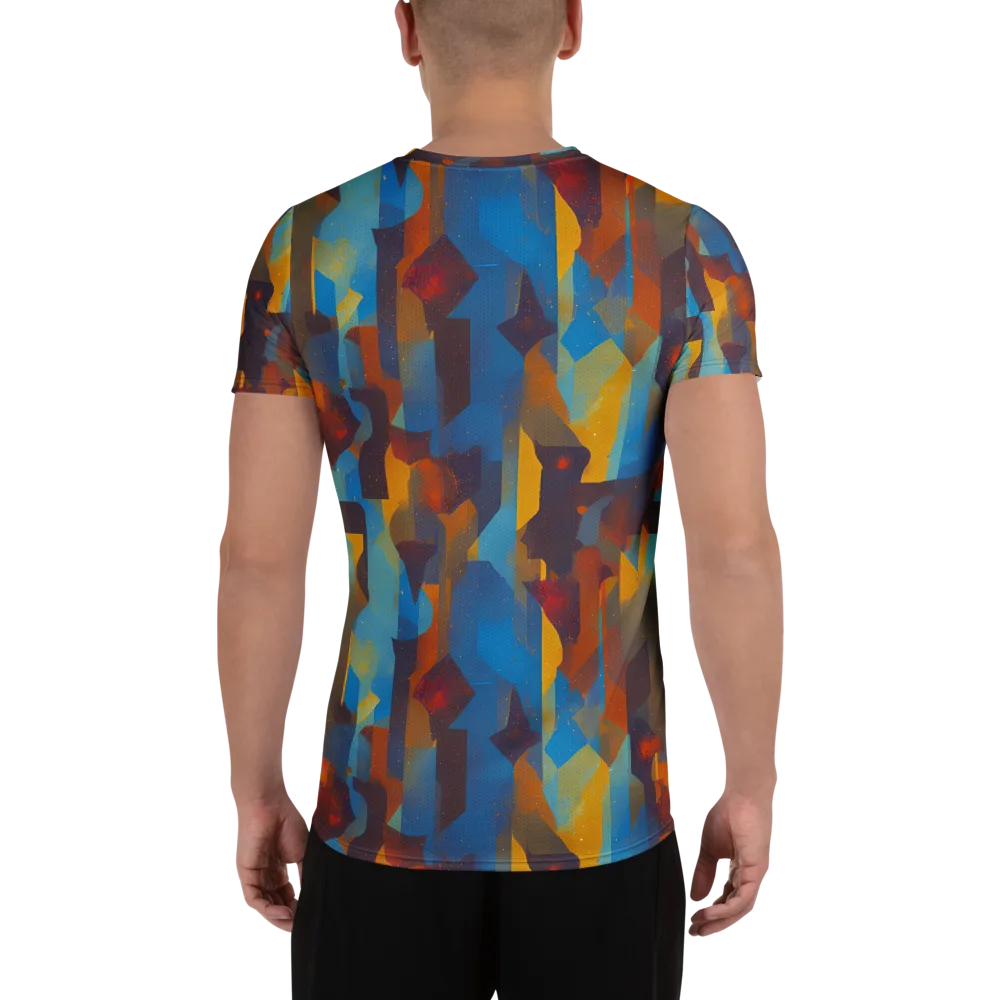 Cubist Dusk on Men's Athletic T-Shirt — Back