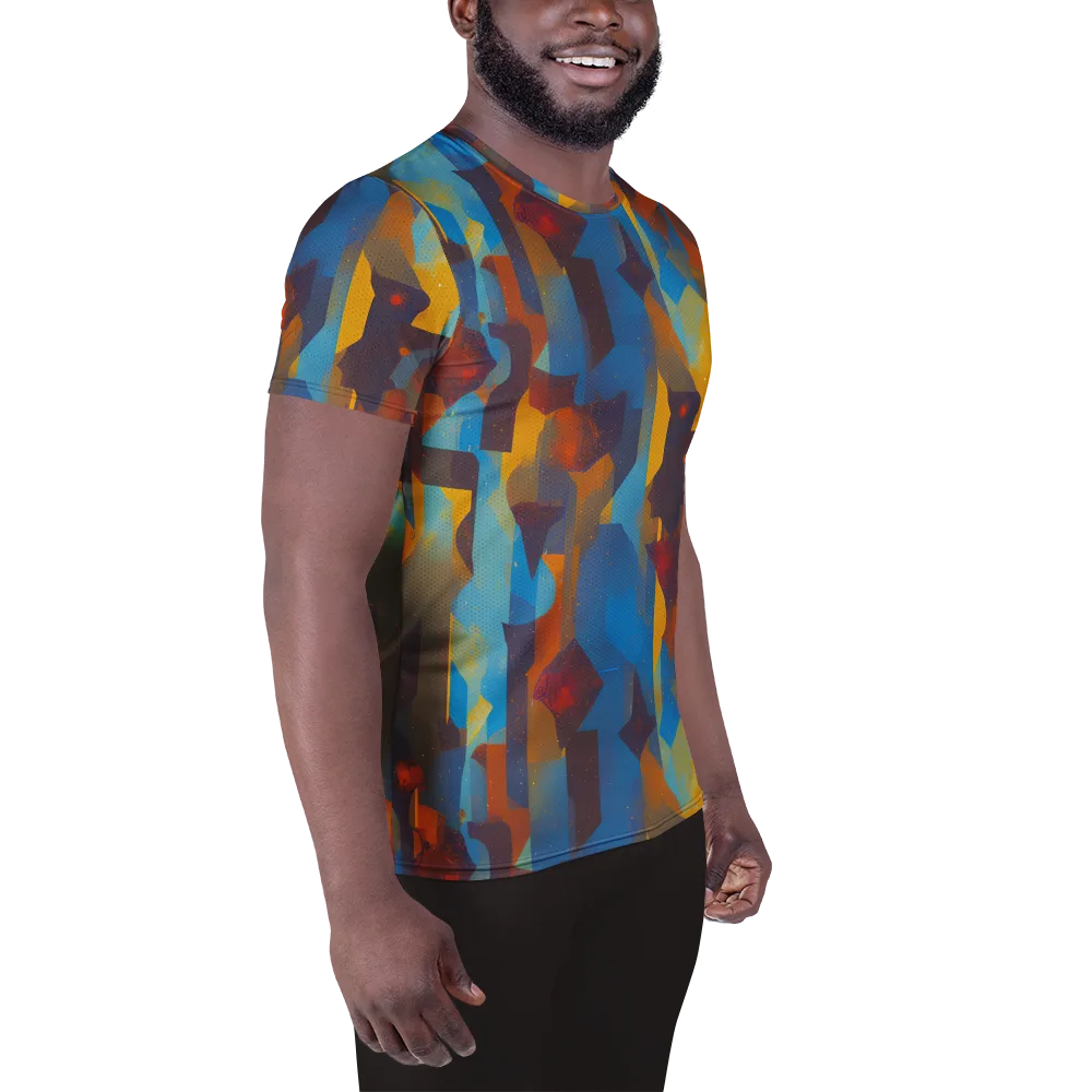 Cubist Dusk on Men's Athletic T-Shirt — Right