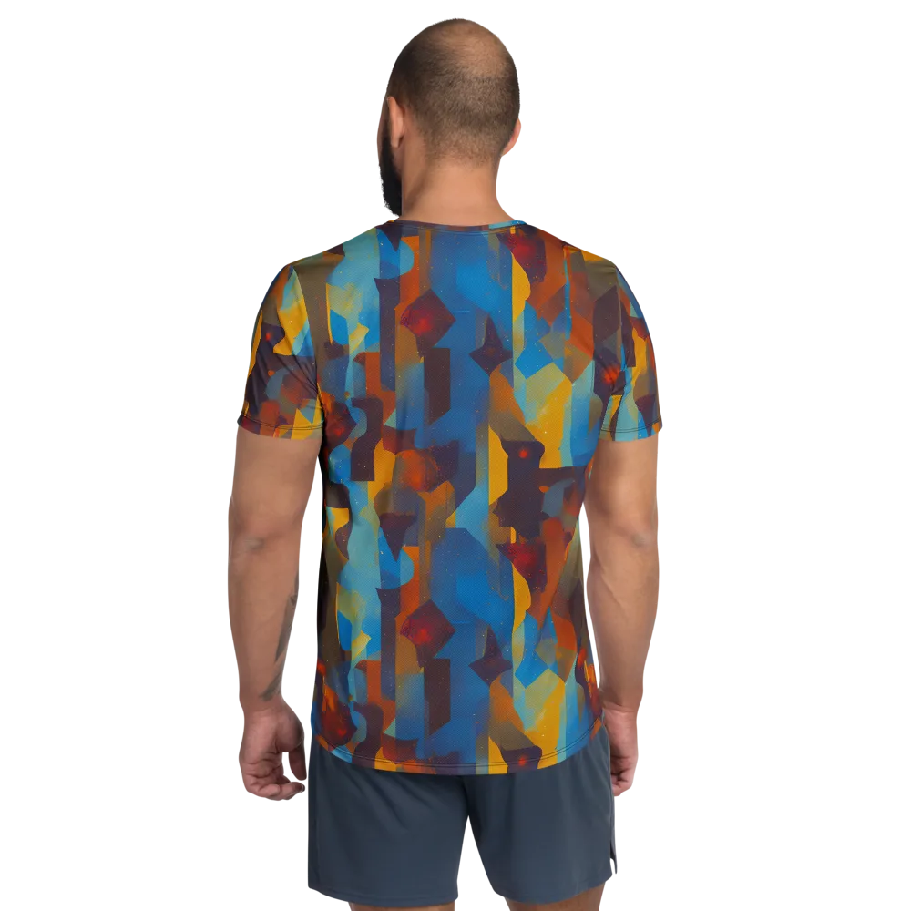Cubist Dusk on Men's Athletic T-Shirt — Back