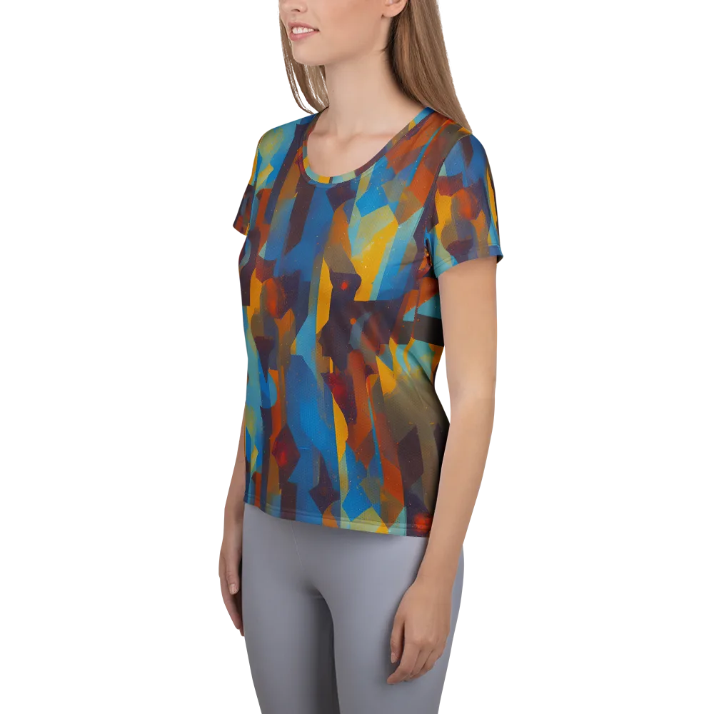 Cubist Dusk on Women's Athletic T-Shirt — Left