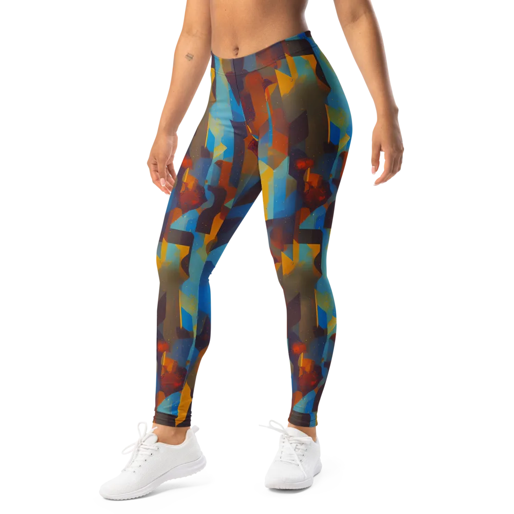 Cubist Dusk on Leggings — Left Front