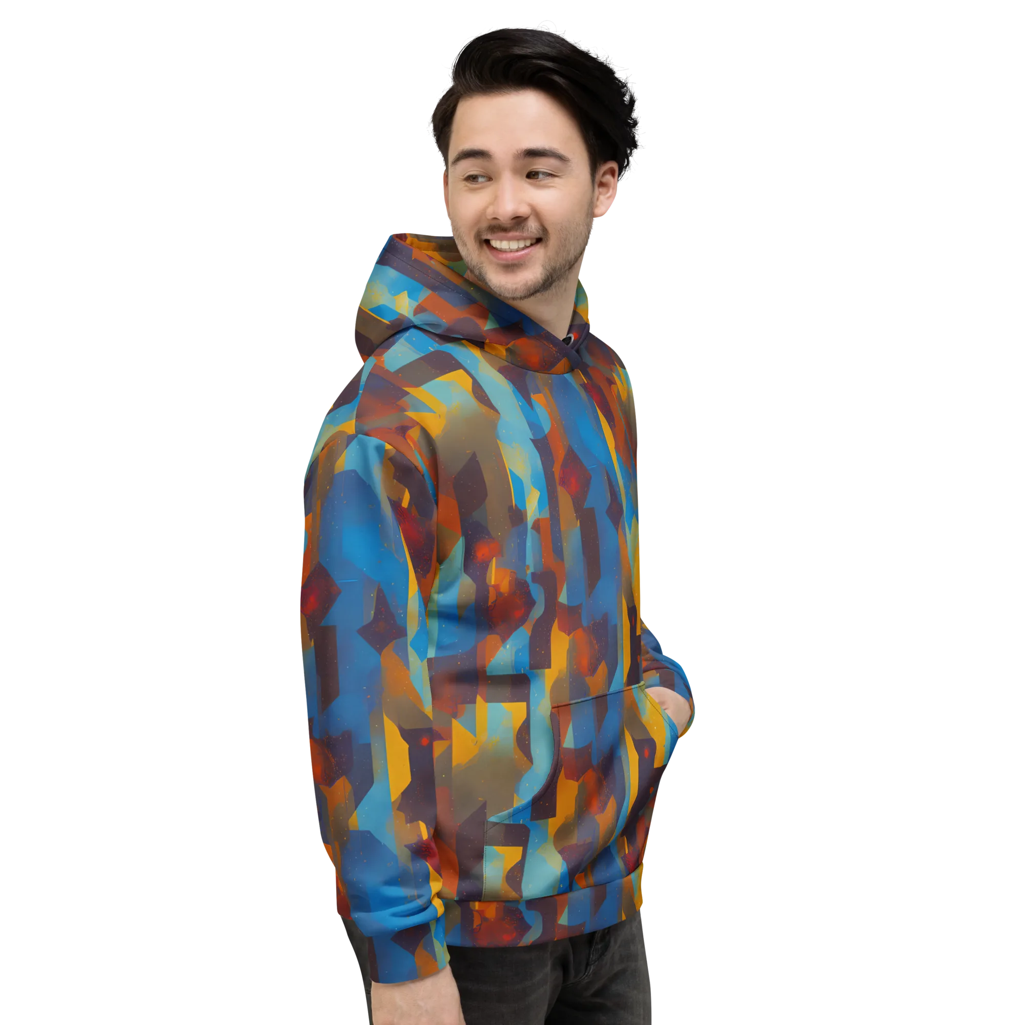 Cubist Dusk on Hoodie — Right