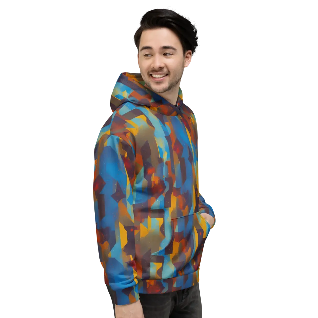 Cubist Dusk on Hoodie — Right