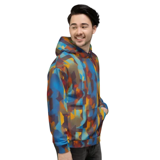 Cubist Dusk on a Hoodie