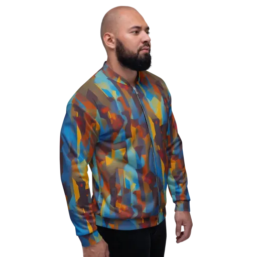 Cubist Dusk on a Bomber Jacket