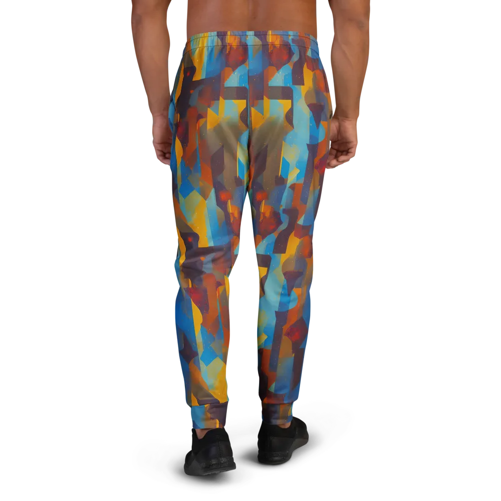 Cubist Dusk on Men's Joggers — Back