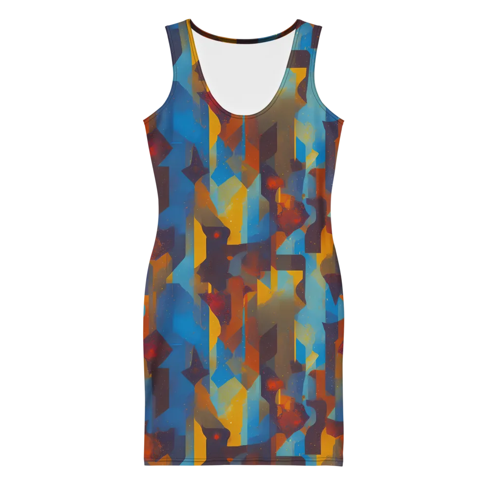Cubist Dusk on Bodycon Dress — Front