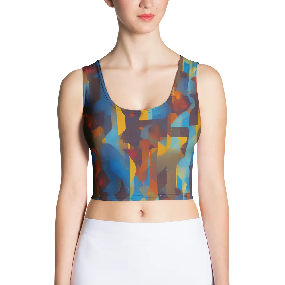 Cubist Dusk on Crop Top — Front