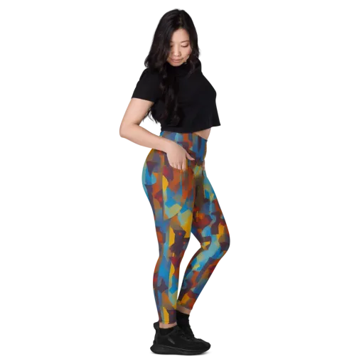 Cubist Dusk on a Leggings with Pockets