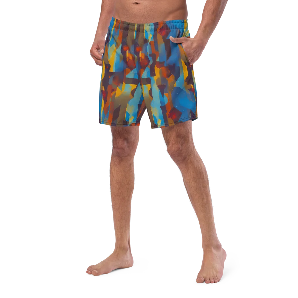 Cubist Dusk on Swim Trunks — Left Front
