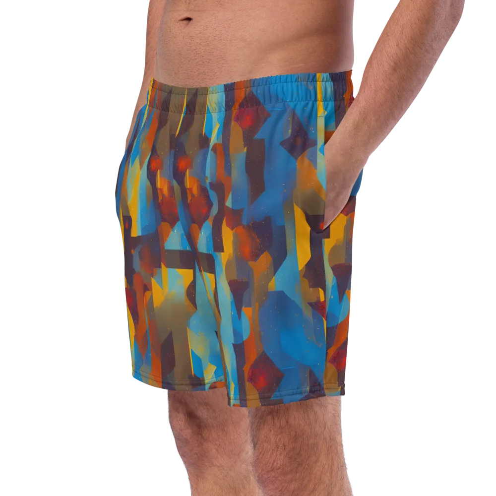 Cubist Dusk on Swim Trunks — Left Front