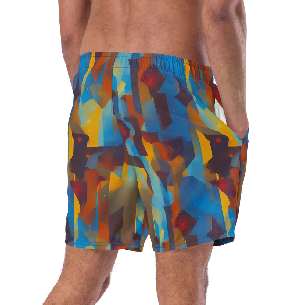 Cubist Dusk on Swim Trunks — Right Back