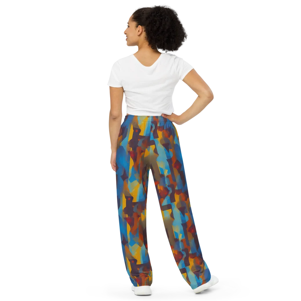 Cubist Dusk on Wide-Leg Pants — Back