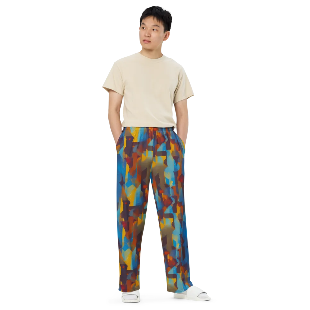 Cubist Dusk on Wide-Leg Pants — Front