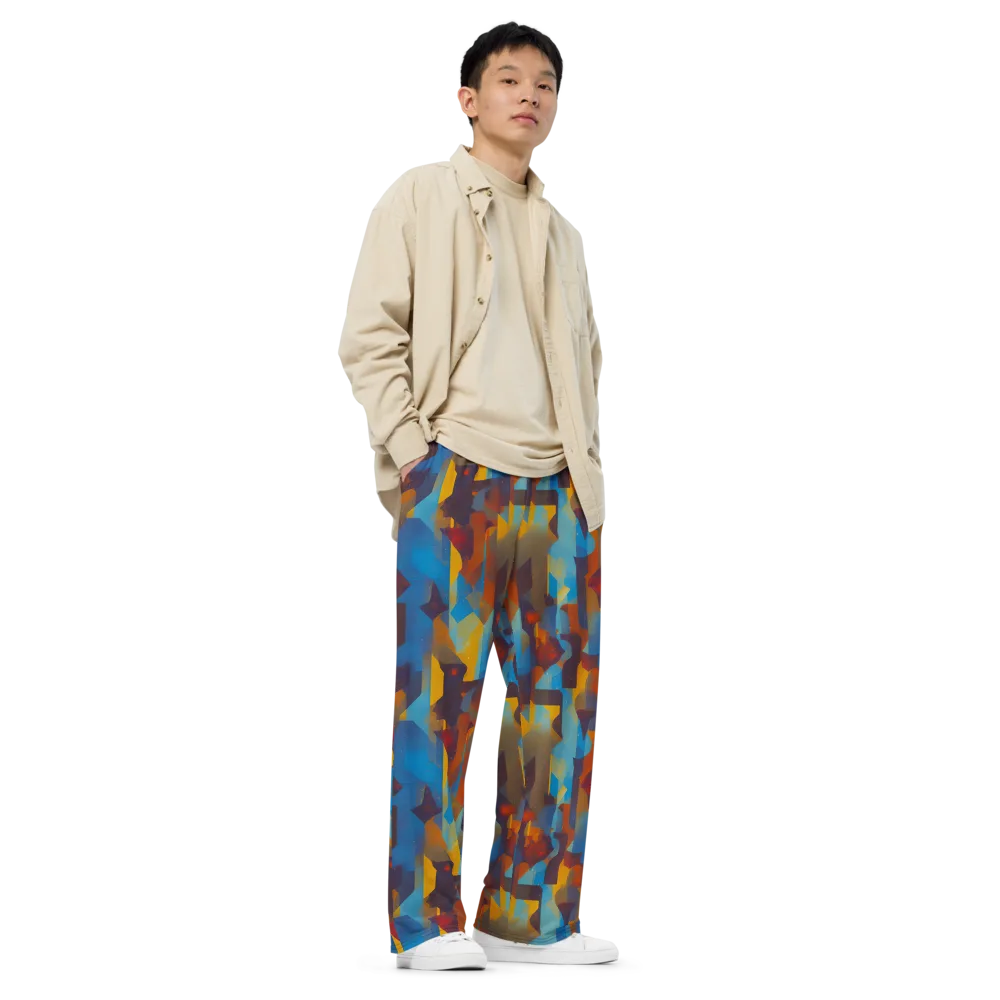 Cubist Dusk on Wide-Leg Pants — Right Front