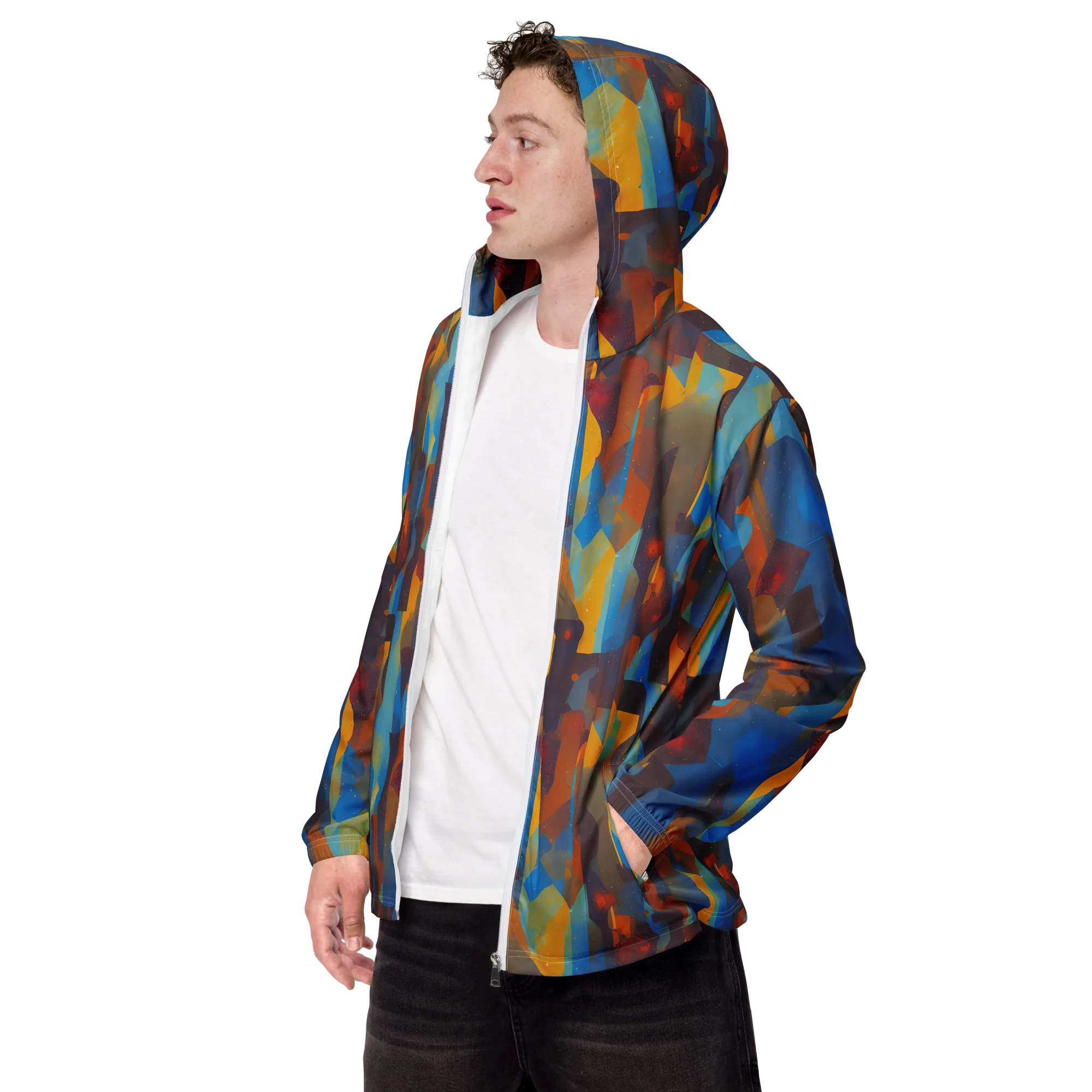 Cubist Dusk on Men's Windbreaker — Left Front