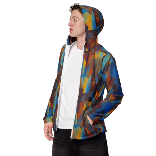 Cubist Dusk on a Men's Windbreaker