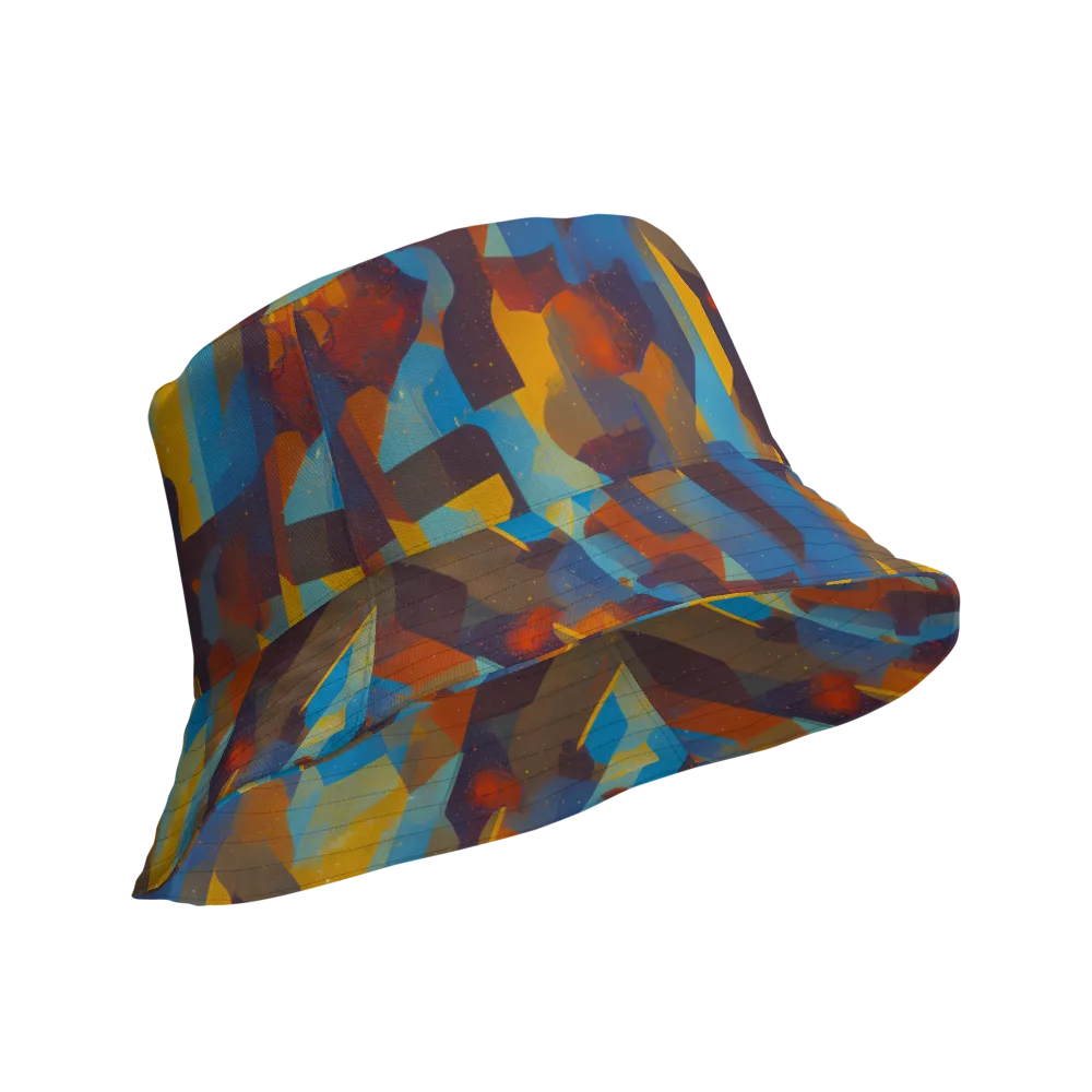 Cubist Dusk on Reversible Bucket Hat — Product details Outside