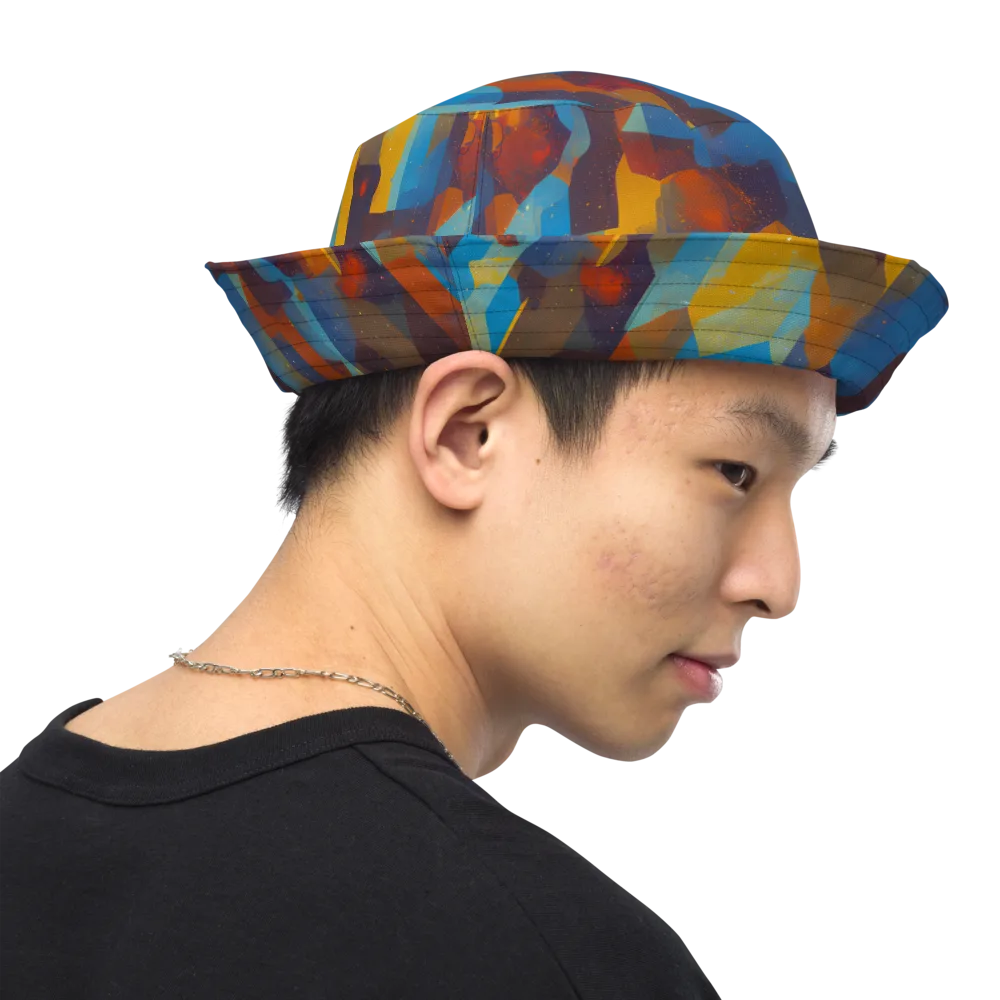 Cubist Dusk on Reversible Bucket Hat — Right Outside
