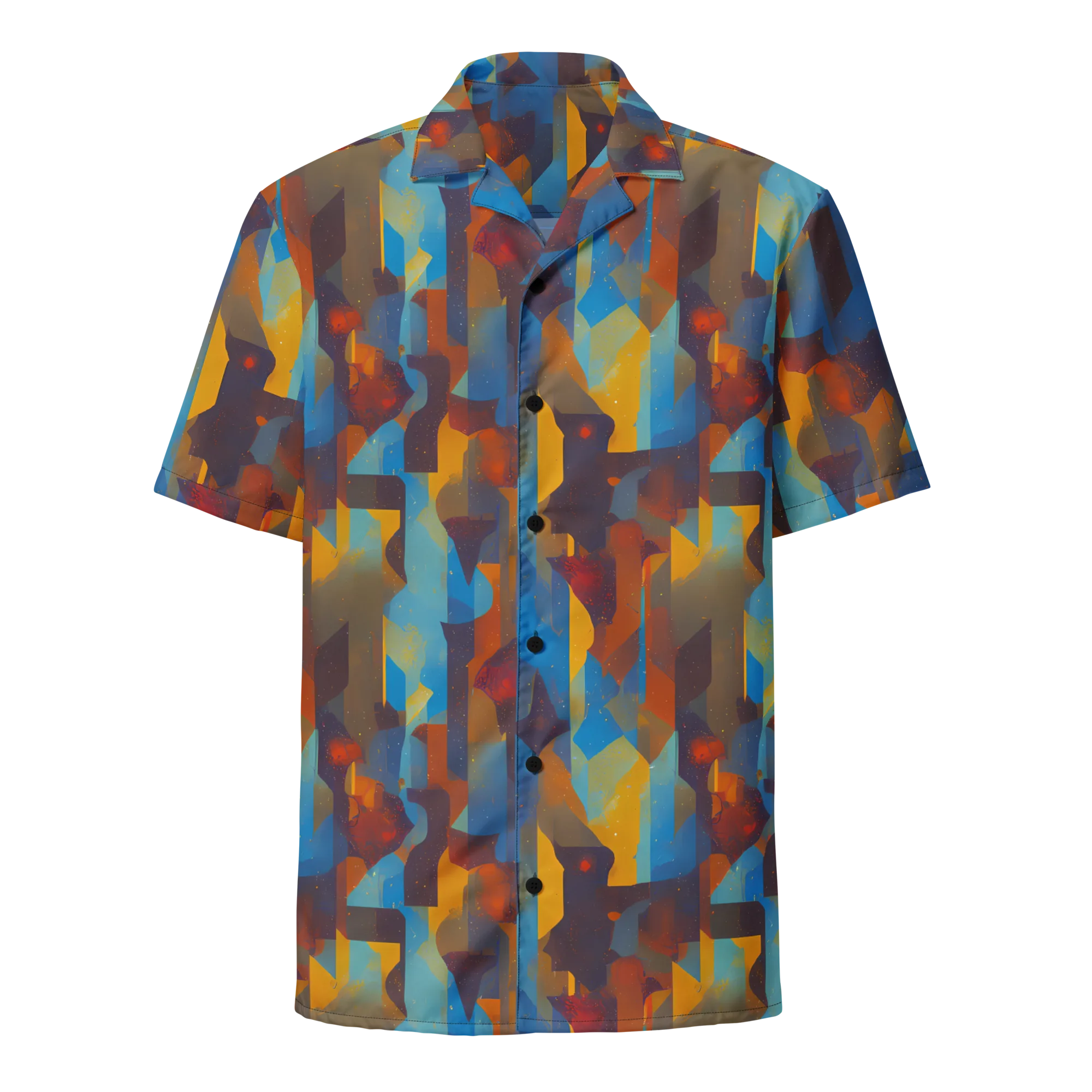 Cubist Dusk on Button Shirt — Front