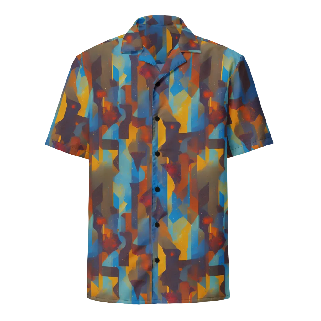 Cubist Dusk on Button Shirt — Front