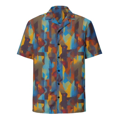 Cubist Dusk on a Button Shirt