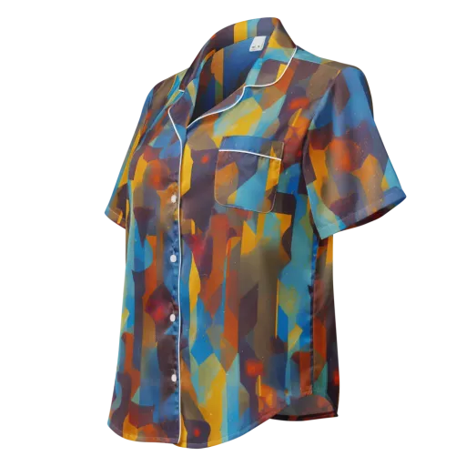 Cubist Dusk on a Women's Short Sleeve Pajama Top
