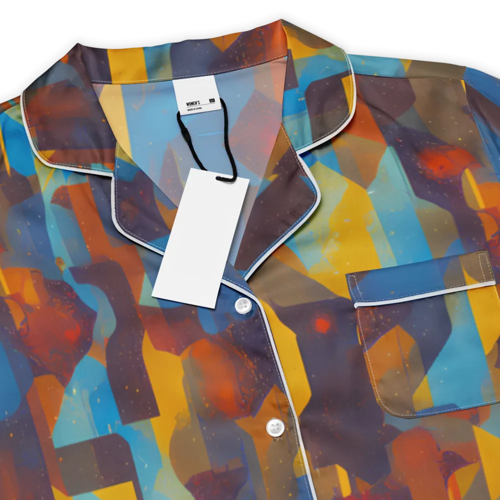 Cubist Dusk on Women's Short Sleeve Pajama Top — Product details