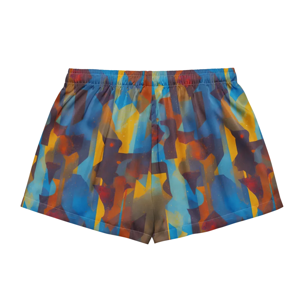 Cubist Dusk on Women's Pajama Shorts — Back