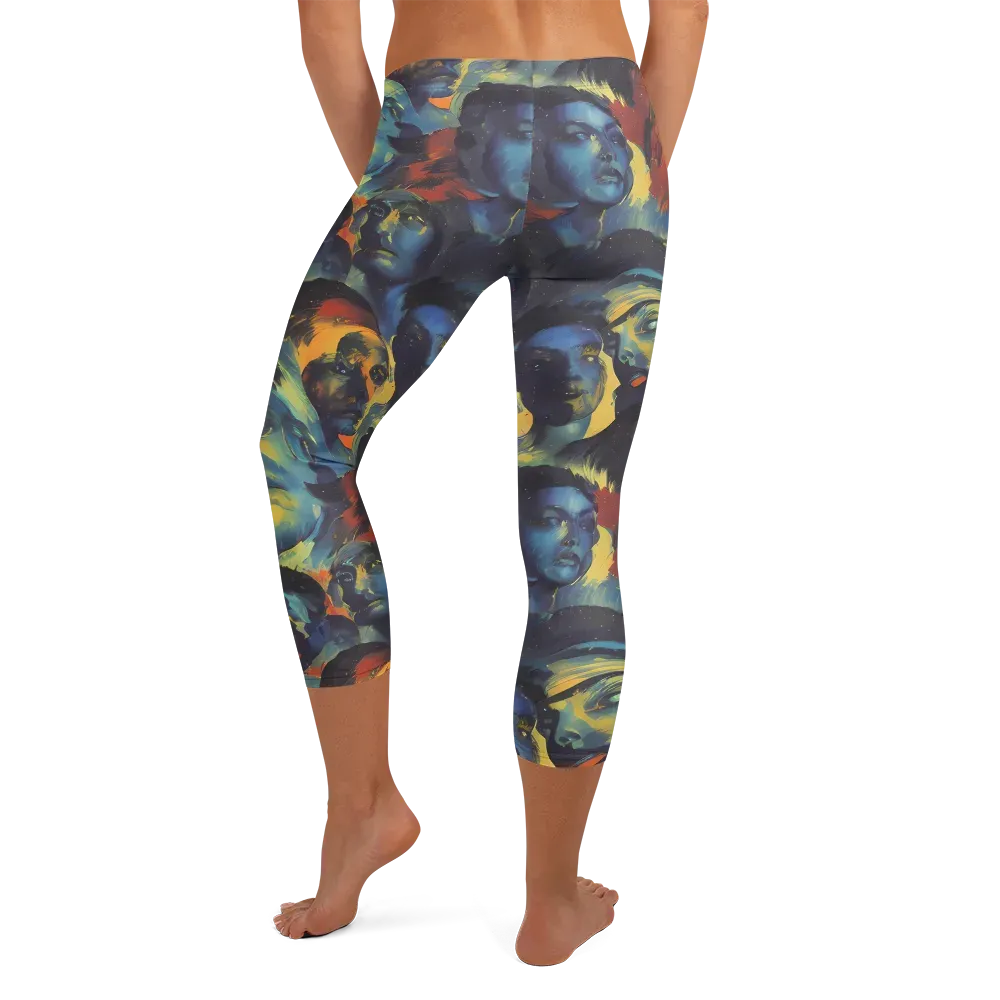 Vivid Visage on Capri Leggings — Back