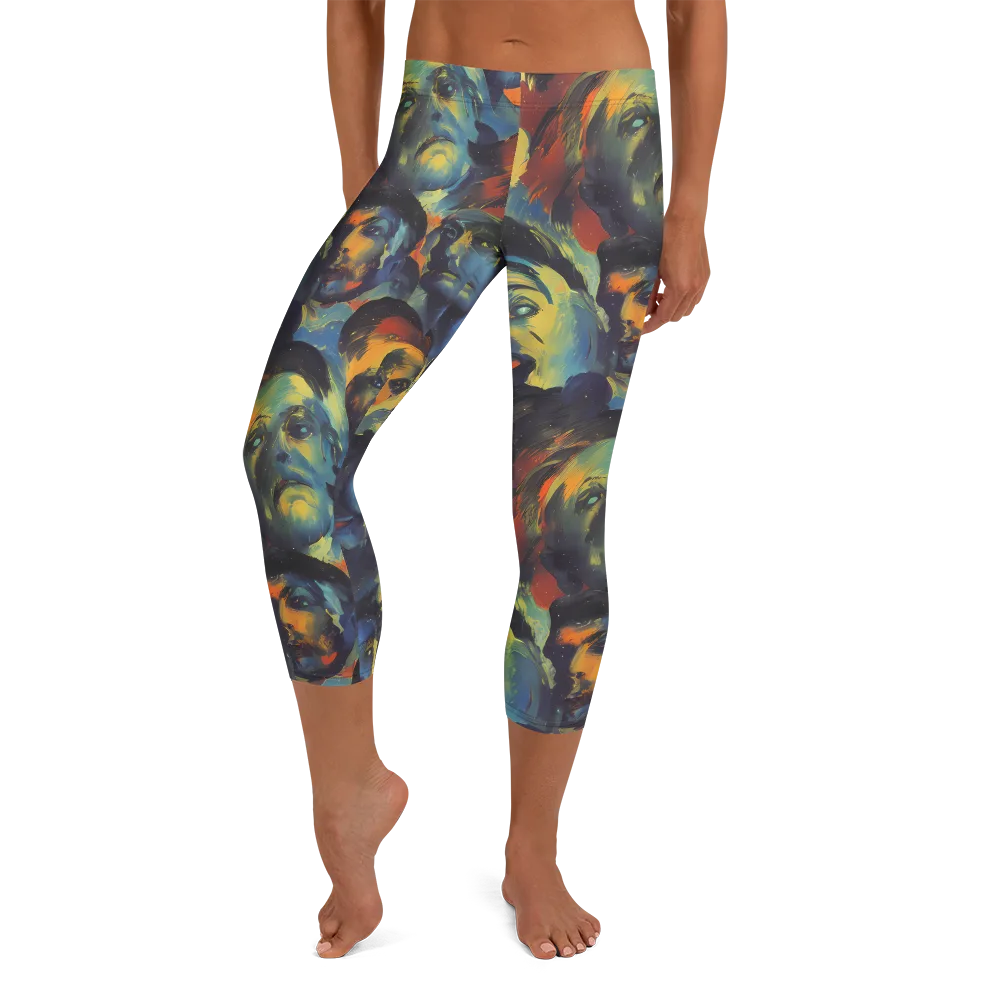 Vivid Visage on Capri Leggings — Front