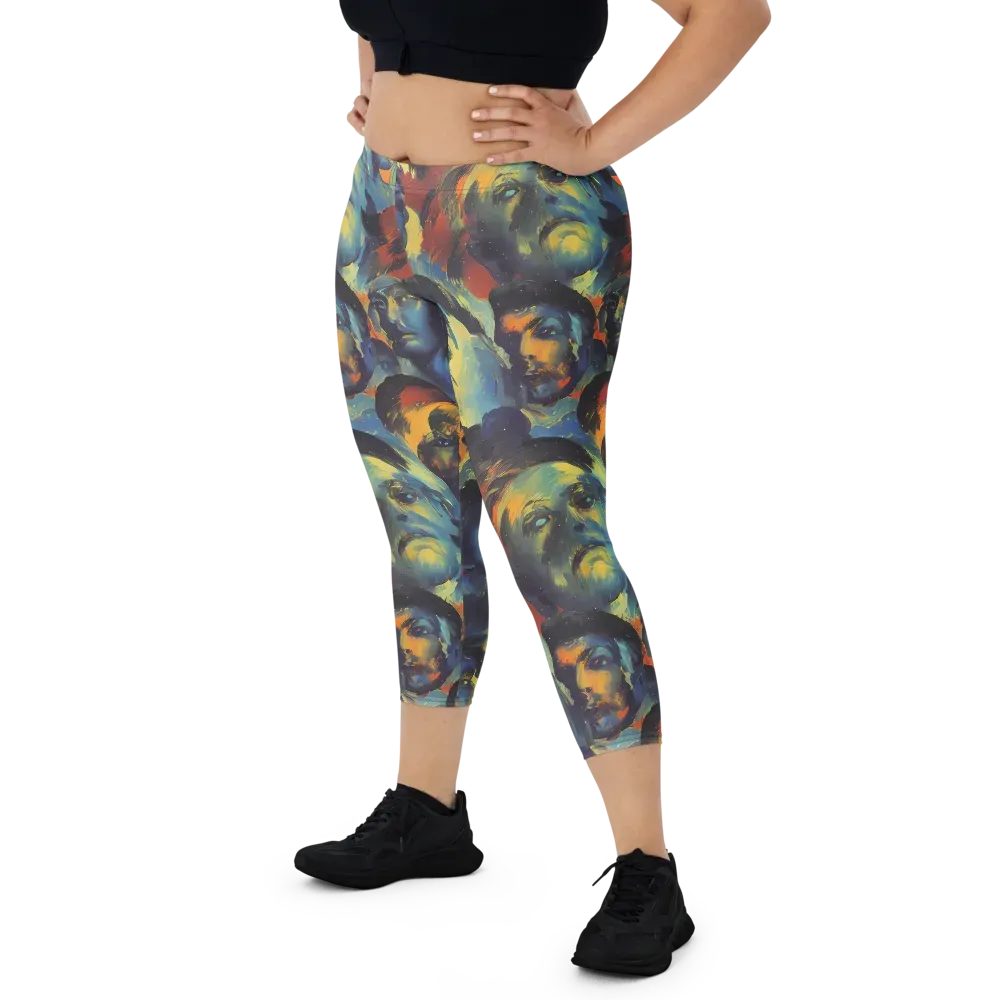 Vivid Visage on Capri Leggings — Front