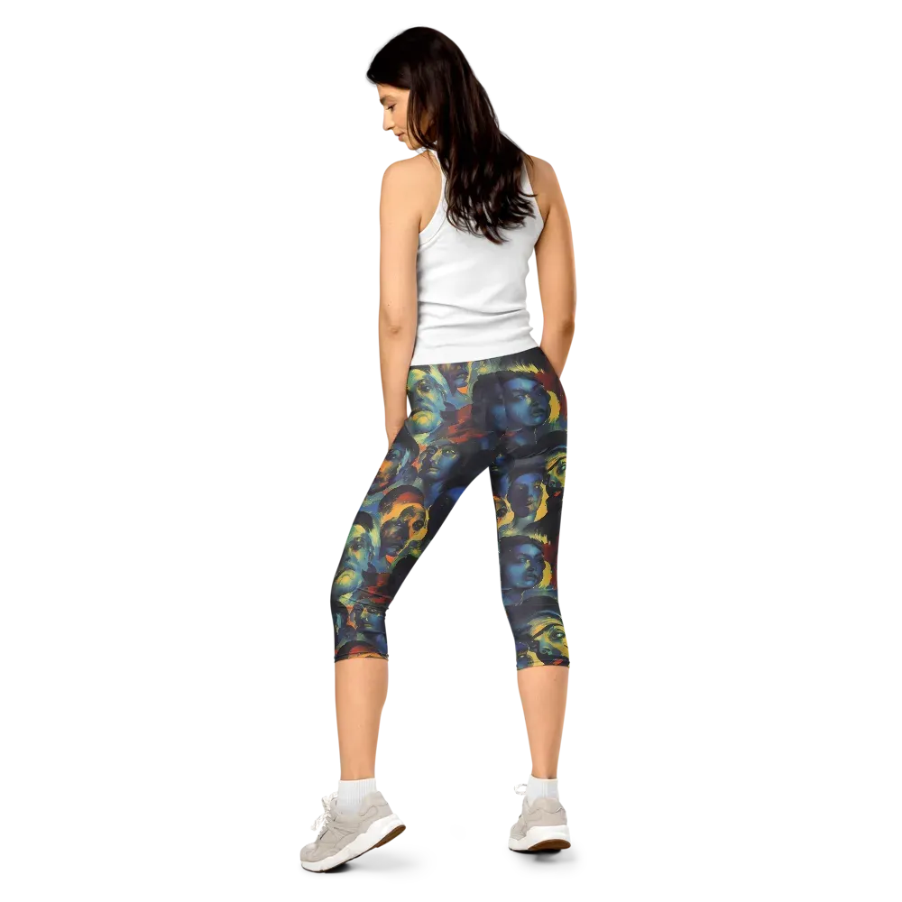 Vivid Visage on Capri Leggings — Back