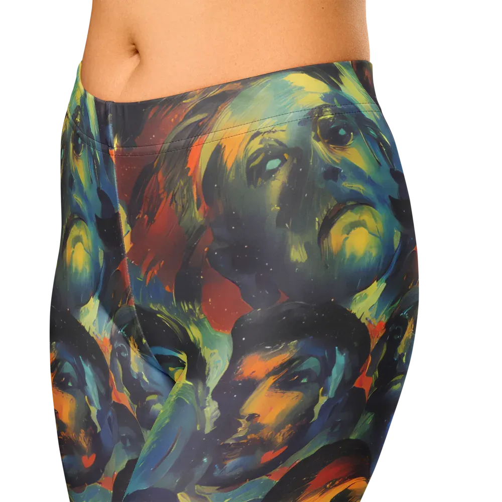 Vivid Visage on Capri Leggings — Zoomed-in