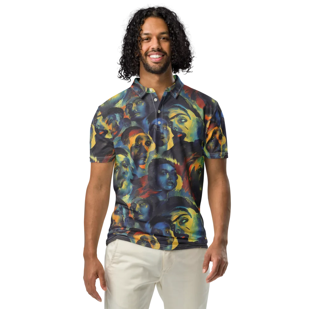 Vivid Visage on Men's Slim Fit Polo Shirt — Front