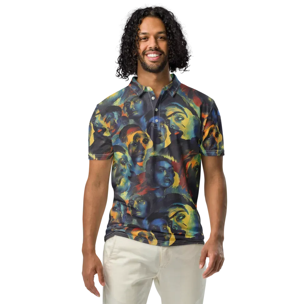 Vivid Visage on Men's Slim Fit Polo Shirt — Front