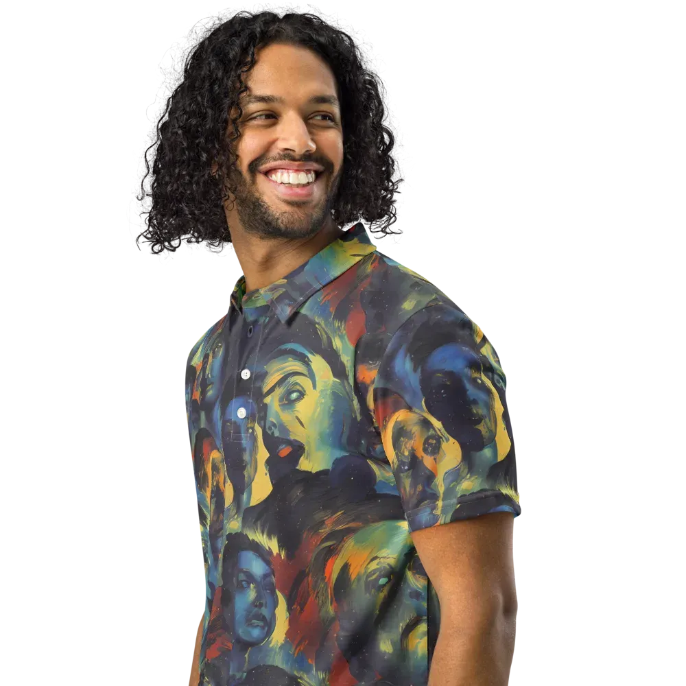 Vivid Visage on Men's Slim Fit Polo Shirt — Left Front
