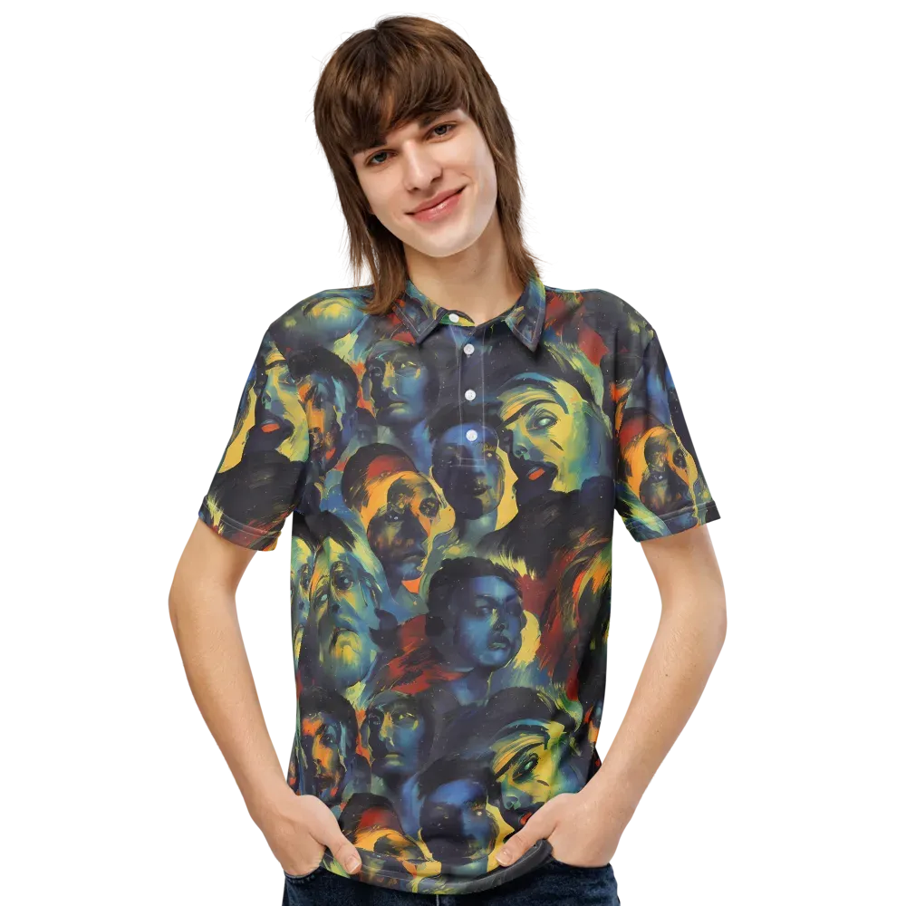 Vivid Visage on Men's Slim Fit Polo Shirt — Front