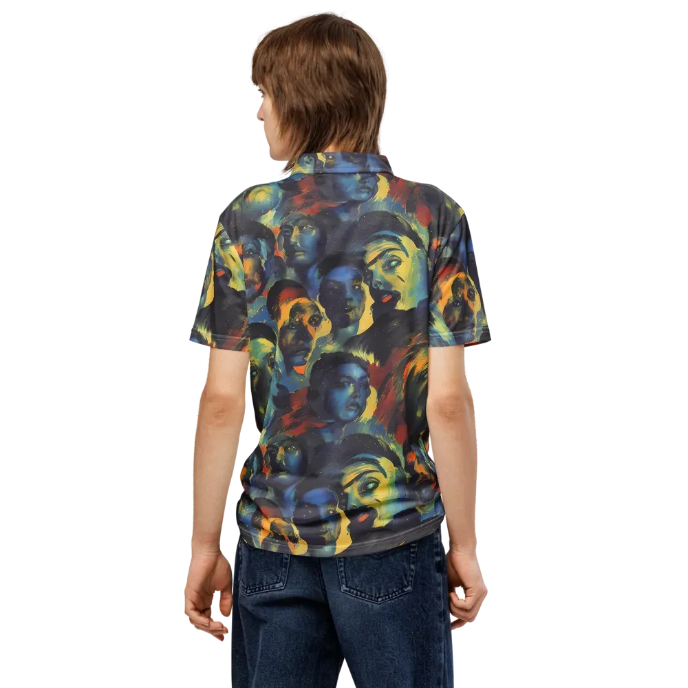 Vivid Visage on Men's Slim Fit Polo Shirt — Back