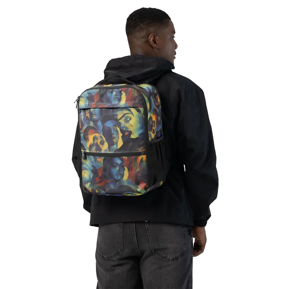 Vivid Visage on Utility Backpack — Back