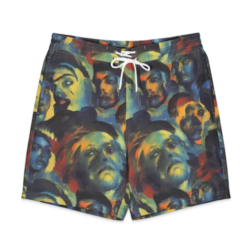 Vivid Visage on a Men's Board Shorts