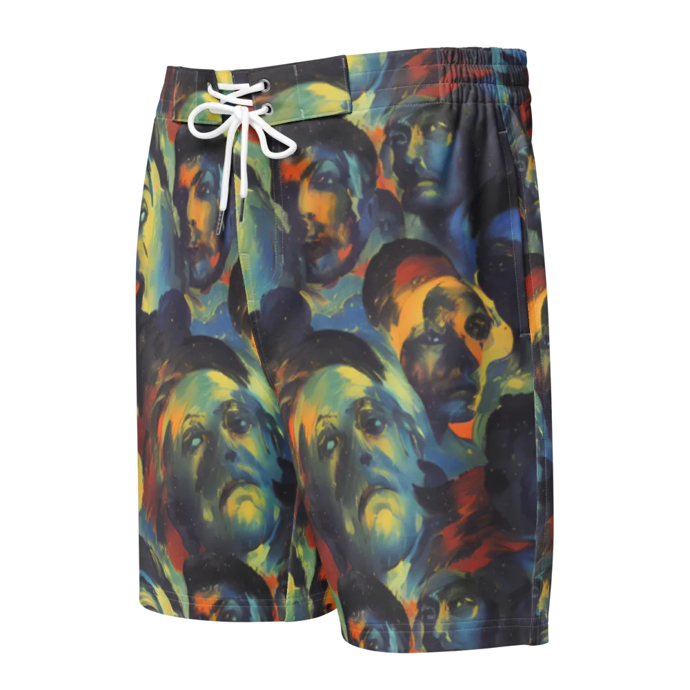 Vivid Visage on Men's Board Shorts — Front