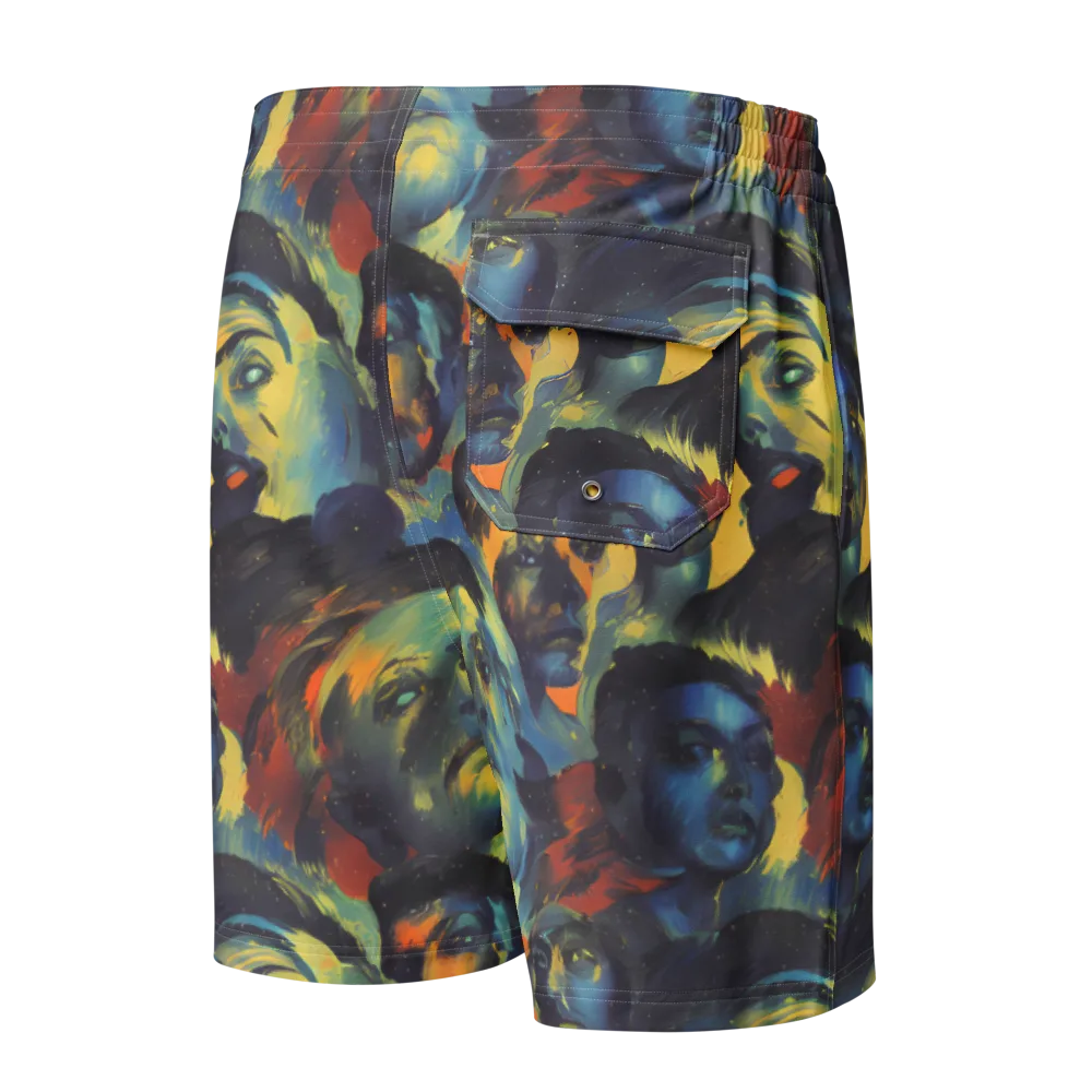 Vivid Visage on Men's Board Shorts — Back