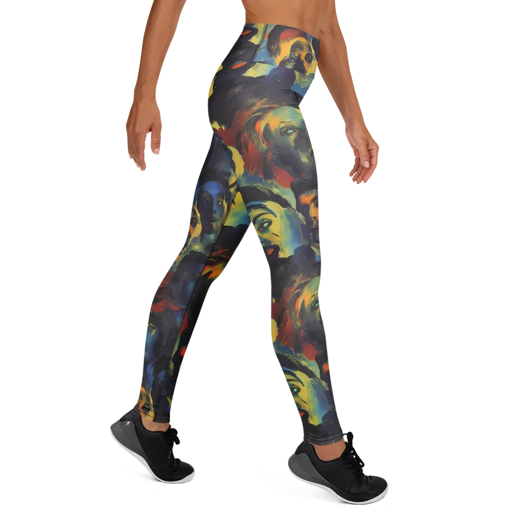 Vivid Visage on Yoga Leggings — Right
