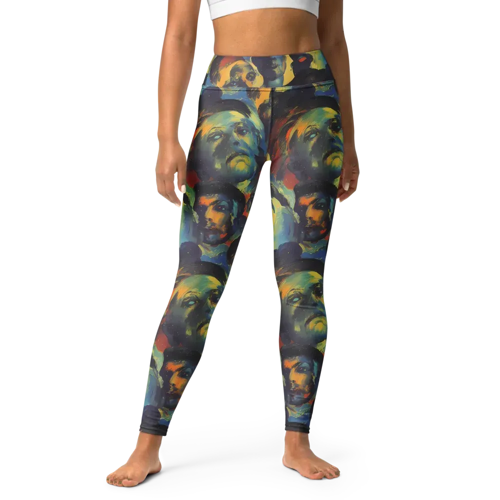 Vivid Visage on Yoga Leggings — Front