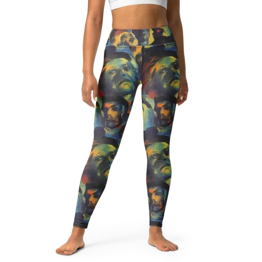 Vivid Visage on a Yoga Leggings